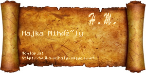 Hajka Mihály névjegykártya